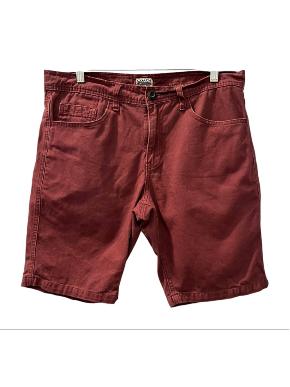 Coach Men's Originals 5-Pocket Walkshorts Red Burgundy Size 33 Casual Summer
